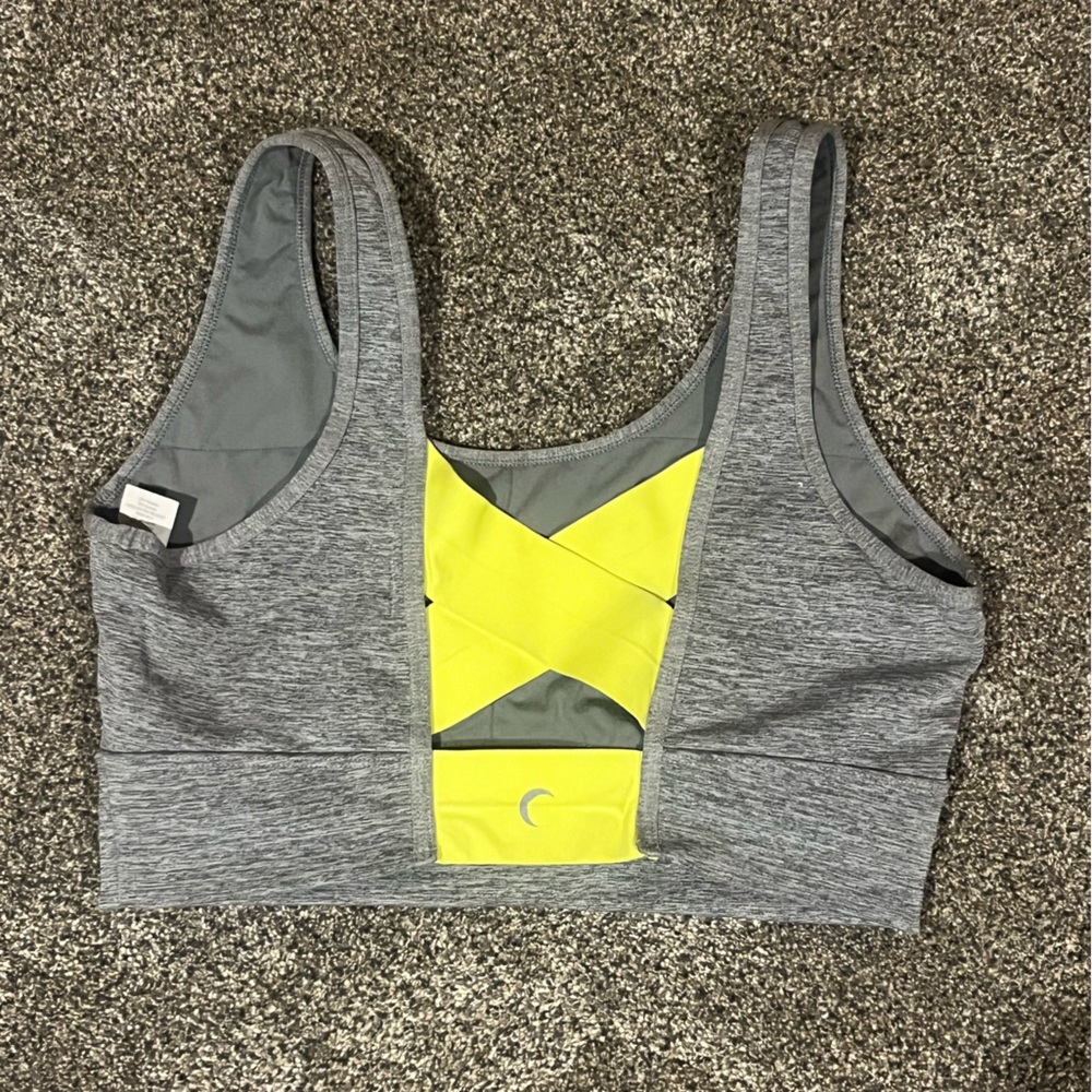 Zyia Gray and Yellow Women's Sports Bra